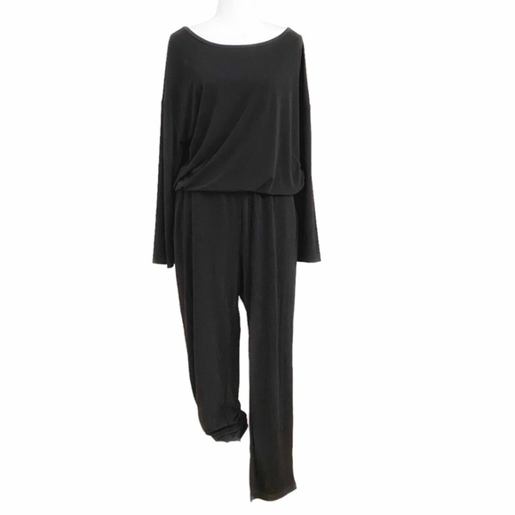 NWT MICHAEL STARS BLACK JERSEY JUMPSUIT - L - Picture 2 of 11